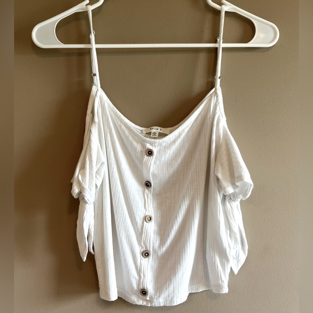 White off shoulder crop top